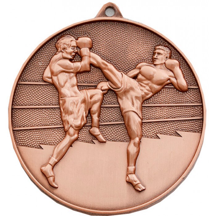 70MM X 6MM THICK BRONZE THAI BOXING MEDAL